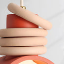 LED Pendant Lamp Orange White Resin Cord Adjustable for Bedroom Dining Room by Ljojo