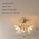 Modern Flower Chandelier Glass Ceiling Light Copper Pendant Lamp for Bedroom Kitchen by Ljojo
