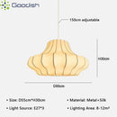 Modern Minimalist Retro Rattan Pumpkin LED Pendant Lights Chandeliers for Home Decoration by Ljojo
