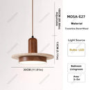 Ljojo Natural Travertine Stone Kitchen Island Pendant Light Japandi LED Ceiling Lamp