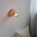 Ljojo LED Wall Lamp Pull Chain Switch Wood Stair Lighting Mirror Light