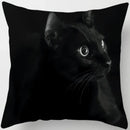 Ljojo  Black Cat Pillowcase  Decorative Square Cushion Cover 45*45cm