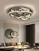 Chandeliers for Living Room Modern LED Heart Shaped Crystal Pendant Light by Ljojo