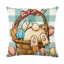 Easter Bunny Eggs Pillowcase 45x45cm Linen Pillow Covers, Ljojo Home Decor Brand