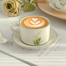 Ljojo Lily of The Valley Ceramic Coffee Cup Saucer Set Luxury Tea Mocha Milk Cup