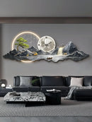 Ljojo LED Wall Lamp Modern Luxury Living Room Clock Hanging Painting Decoration