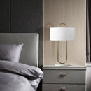 Ljojo Marble Base Table Lamp White Fabric Lampshade