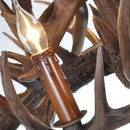 Retro Antler Hanging Lamp Vintage Deer Chandelier Luminaria for Living Room by Ljojo
