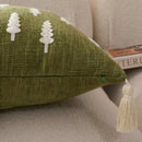 Embroidered Christmas Tree Cushion Cover Set for Festive Home Decor by Ljojo