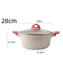 Ljojo 24cm Soup Pot Non Stick Large Capacity Stewing Pot Kitchen Accessory