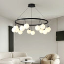 Ljojo Magic Bean Pendant Chandelier White Glass Ball LED Lighting Kids Dining Room