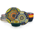 Ljojo 12/16/18/24-Piece Stoneware Dinnerware Set in Bohemian Style