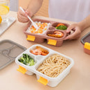 Ljojo 3-Grid Bento Box with Spoon | Microwaveable Lunch Container & Tableware