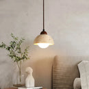 Ljojo Retro Yellow Stone Pendant Lamp Modern LED Lighting for Bedroom Dining Room