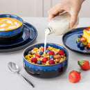 Ljojo 12/18 Piece Blue Klin Change Glaze Dinnerware Set