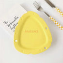 Ljojo Matte Cheese Plate - Pure White Ceramic, Cute Breakfast Bread Plate