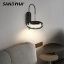 Italian Minimalist Living Room Black Wall Lamps Modern Creative Glass Light Bedroom Atmosphere Bedside Lights by Ljojo