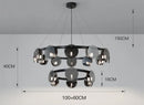 Nordic Smoke Grey/Gold Glass Pendant Light - Modern Kitchen Island Chandelier by Ljojo