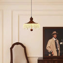 Ljojo Vintage Water Drop Pendant Chandelier, Walnut LED Light for Restaurant Bedroom Bar