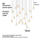 Handmade Glazed Glass Bubble Chandelier Dimmable LED G9 Light for Elegant Home Decor by Ljojo