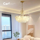 Ljojo French Cream Style Crystal Chandelier Living Room Light Luxury LED Lighting