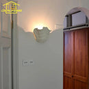 French Design Shell Gypsum Wall Lamp LED E27 for Bedroom Staircase Decor by Ljojo