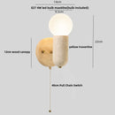 Ljojo LED Wall Lights Japan Style White Glass Yellow Travertine Pull Chain Switch