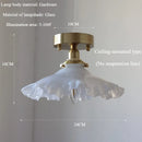 Ljojo Flower Glass Chandelier LED Retro Pendant Light Nordic Art Decor Café Bar Lighting