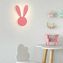 LED Pink Rabbit Sconce Wall Lamp Children's Bedroom Decorative Light by Ljojo