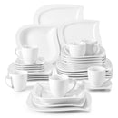 Ljojo 30/60-Piece White Porcelain Dinner Set Tableware for 6/12