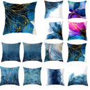 Ljojo Light Luxury Blue Abstract Print Throw Pillow Cover - Marble Stripe