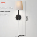 American Bedside Fabric Led Wall Lamps Copper / Iron E14 Wall Scones by Ljojo for Bedroom Lighting