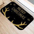 Ljojo Merry & Happy Year Door Mat: Golden Black Letter Print, Non-Slip Floor