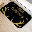 Ljojo Merry & Happy Year Door Mat: Golden Black Letter Print, Non-Slip Floor