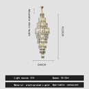 Ljojo Luxury Crystal Chandelier for Villa Living Room and Spiral Staircase