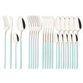 Ljojo 24-Piece Stainless Steel Cutlery Set - Black Mirror Finish