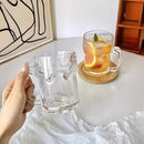 Ljojo 510ml Glass Cup with Handle, Large Capacity Drinkware for Juice, Milk, Tea, Beer