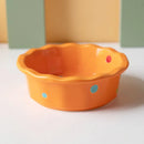 Ljojo 5.5" Ceramic Polka Dot Fruit Bowl - Korean Style Dessert Dish & Tableware