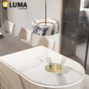 Italian Luxury Design Calacatta Marble Pendant Lamp Round Black White Stone Hanging Light Ljojo