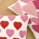 Ljojo Love Tufted Velvet Pillow Cover Cute Pink Valentine's Day Cushion Cover