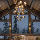 Gold Glass Pendant Light Cube LED Hanging Lamp for Bedroom Living Room | Ljojo