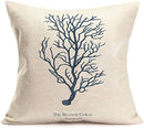 Ljojo Marine Life Blue Pillow Case Set - Home Decor Ocean Sailing Theme
