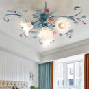 LED Rose Flower Ceiling Lamp Pastoral Style Light for Bedroom Living Room Decor by Ljojo
