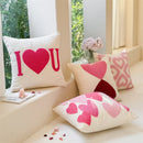 Chenille Embroidered Heart-Shaped Pillowcase for Valentine's Day by Ljojo