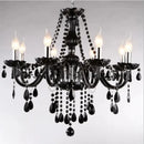 French American Black Crystal Candle Chandelier for Living Room by Ljojo - Elegant Home Decor Lighting