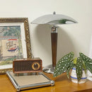 Ljojo Retro Wood Flying Saucer Bedside Lamp LED Decorative Lighting American Style