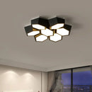 Ljojo Modern Geometry Led Ceiling Lamp Dimmable Chandeliers for Living Room Nordic Home Decor