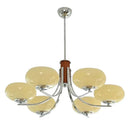 Ljojo Medieval Glass Chandelier Retro Pendant Light Bauhaus Vintage Ceiling Lamp French Suspension