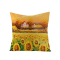 Ljojo Maple Leaf Sunflower Pillowcase for Living Room Bedroom Decor, 45*45cm