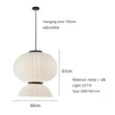 Ljojo Minimalist Silk Chandelier: Nordic Wabi Sabi Pendant Light Fixture